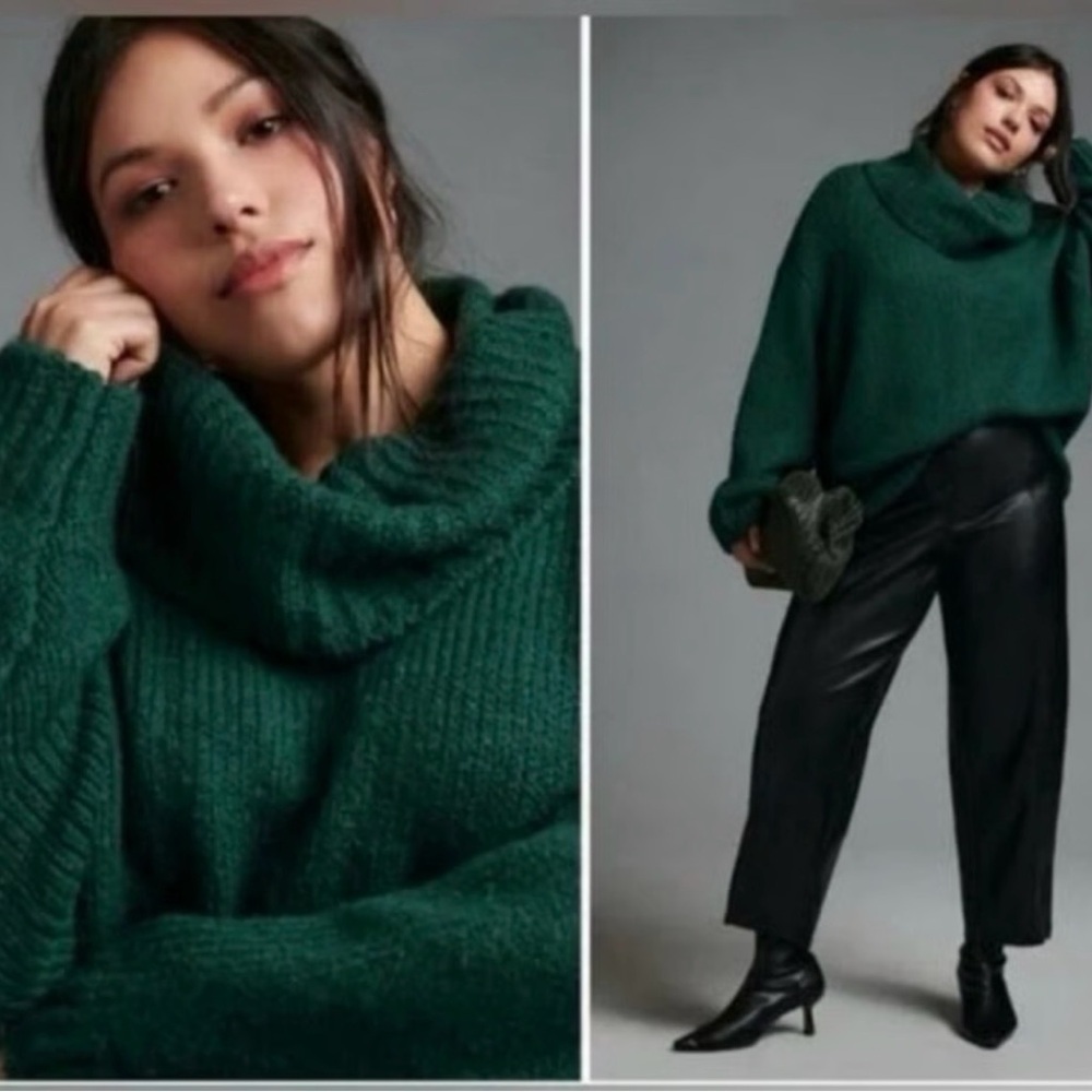 Anthropologie Pilcro Green Cowlneck Sweater